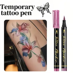 10/12/18/24 Color Temporary Tattoo Markers, Soft Brush Head, Fast Dry Waterproof Easy Removal, Christmas Art Tools, Professional Use