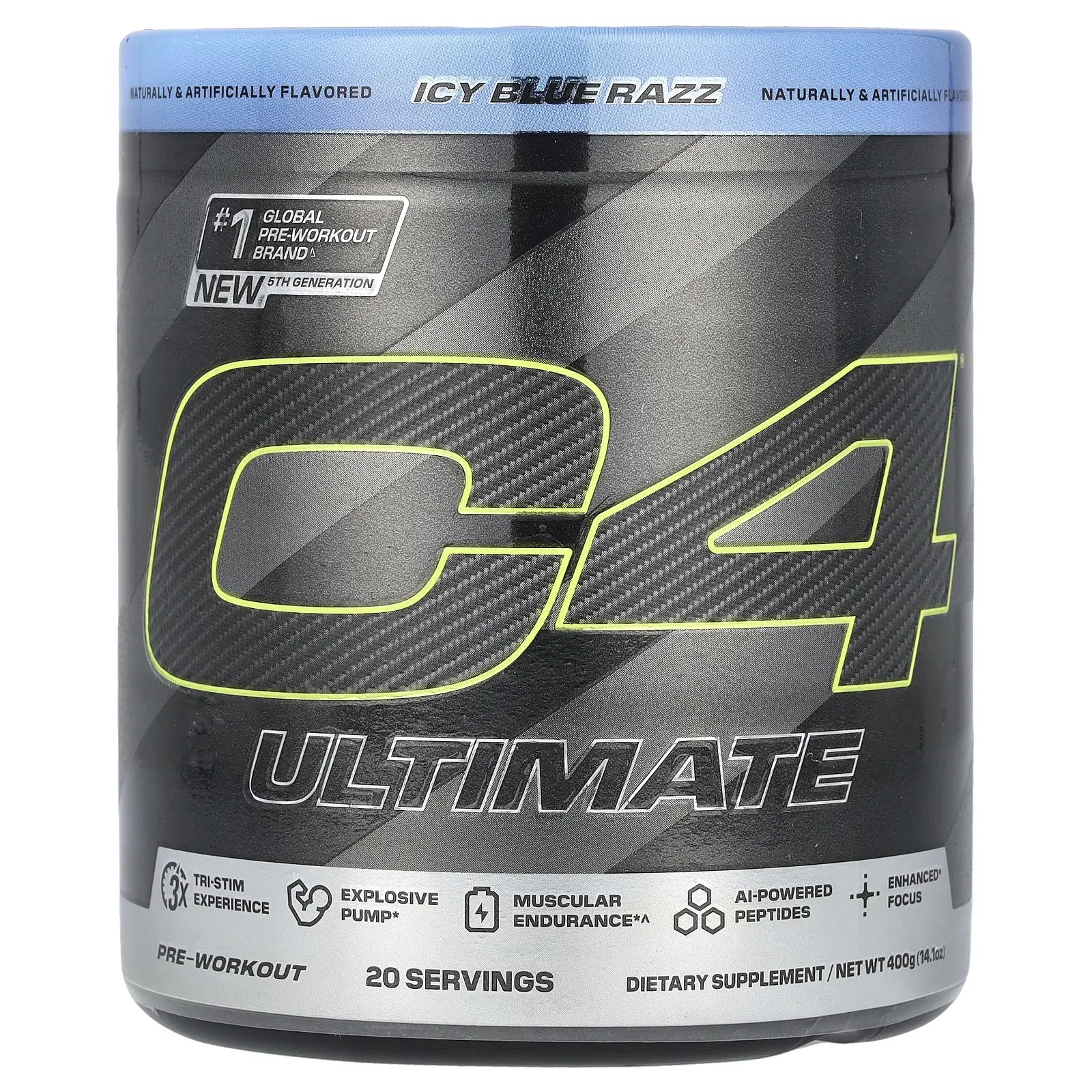 C4 / Cellucor C4® Ultimate, Pre-Workout, Icy Blue Razz, 14.1 oz (400 g)