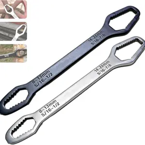 2Pcs Universal Double Ended Wrench, Double-Ended Torx Wrench, Universals Automotive Torx Wrench 8-24mm Self-Tightening, Universal Self Adjusting Wrenches,for Most Nuts & Bolts Repair