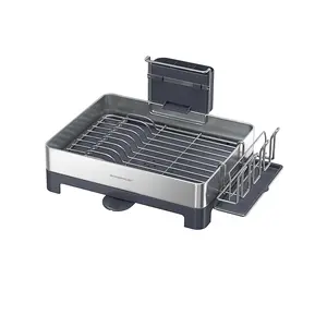 SONGMICS Large Dish Drying Rack, Premium Stainless Steel Dish Rack with Rotatable Spout, Fingerprint-Resistant Dish Drainers for Kitchen Counter