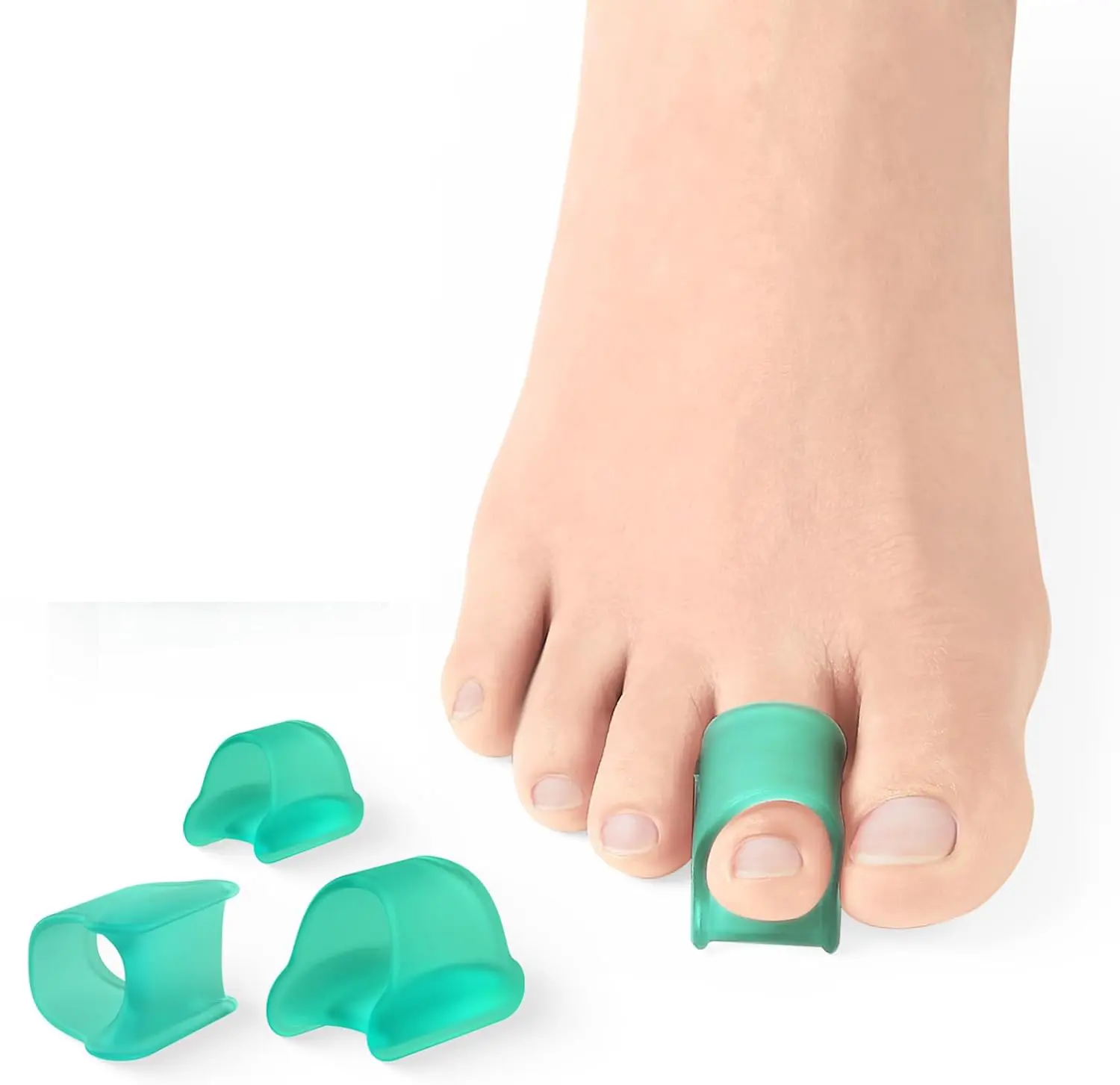 Hammertoe Corrector - 8 Pack Toe Splints - Soft Gel Toe Straighteners - Realign Bent, Curled, Crooked, Claw, Hammer Toes, 3 Different Sizes