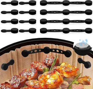 12Pcs Air Fryer Magnets For Parchment Paper,Air Fryer Liner Magnet Silicone Buckle For Holding Down Lock Liners Disposable Safely Air fryer Accessories Locks Disposable Liners Silicone Magnetic Buckle