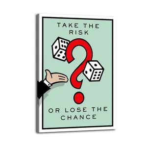 Classic Cartoon Graffiti ALEC Monopoly Time Is Mone Artistic Wall Decor, Waterproof Canvas Poster, Cute And Vibrant Poster for Bathroom, Living Room, Bedroom, Dorm, A Perfect Gift Idea for New Year Home Decor