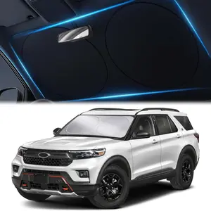 EcoNour Foldable Windshield Sunshade - Medium Size (64" x 32"), Car Sun Visor Functionality, Automotive Exterior Accessory