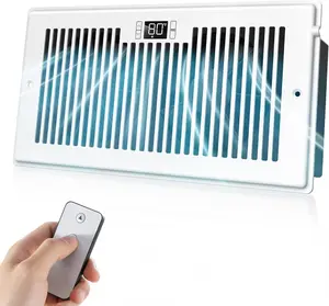 Quiet Register Booster Fan Fits 6" x 12" (DUCT OPENING CUTOUT), 10-Speed  Heating Cooling AC Vent Booster Fan w/Remote Control & Thermostat Control (White) - Corded