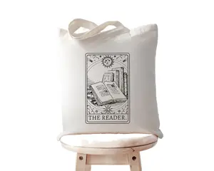 The Reader Tarot Card Canvas Tote Bag, Canvas Tote bag, Tarot Tote bag, Book Tote Bag, Reader Tote bag, Bookish Bag, Book bag, Book lover Tote Bag