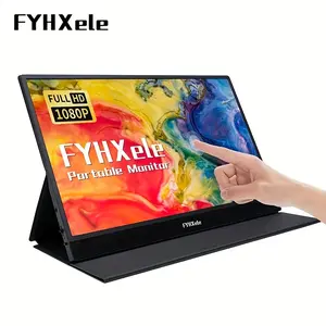 NEW-15" Ultra-Portable Touchscreen Monitor - FHD 1080P IPS LED Screen Extender with Mini-HDMI, USB-C, Eye Care Technology - Perfect for Laptop, PC, Phone, Travel, and Business Use