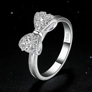 September S Sterling silver promise ring set with cubic zirconia, suitable as a gift for girls or couples, perfect for daily wear Valentine’s Day Gift.