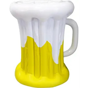 22" Inflatable Beer Mug Cooler - Party Decor, Floating Drink Bucket