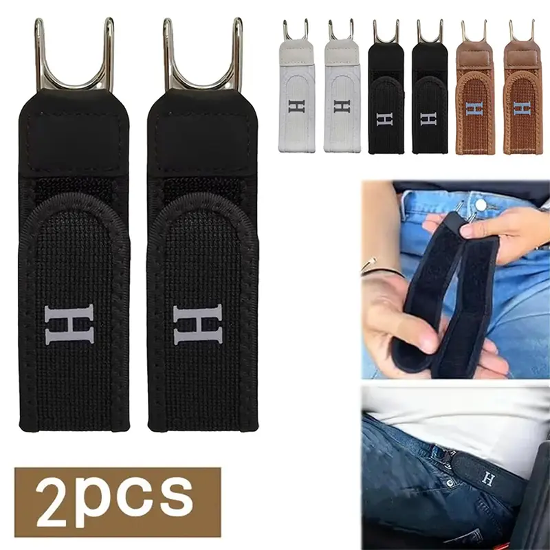new 2 Pieces Metal Hook Elastic Tactical Belt, No Buckle Belts For Men Women, Adjustable Belts Without Holes, No Hole Buckleless Belt Hooks, Adults Invisible Waist Strap For Outdoor Work Travel Casual，unique surprise gifts for man adults tiktokshopspringg