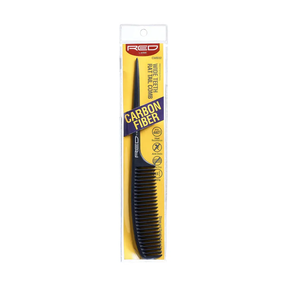 RED by KISS Carbon-Fiber Wide Teeth Rat Tail Comb