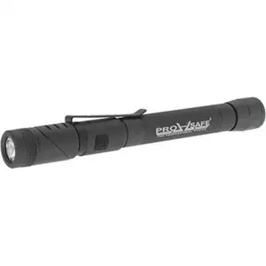 PRO-SAFE Aluminum Alloy Mini Flashlight - White LED Bulb, 150 Lumens, Long Runtime (480 Min), Dark Gray Body, 2 Batteries Not Included, Model PRO-B73