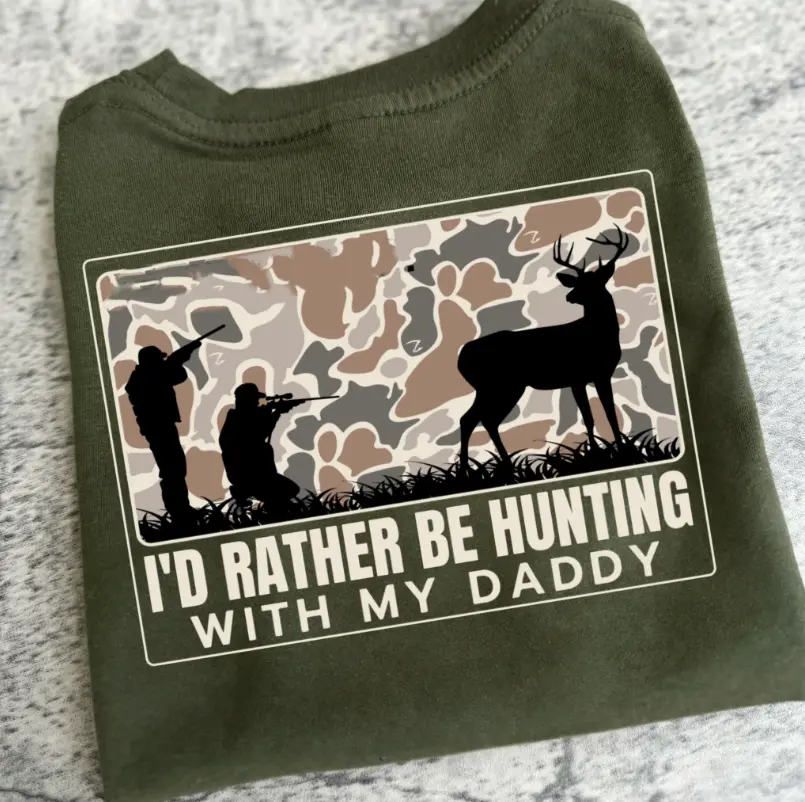 Camo Deer Hunting With My Daddy youth and adult shirt, toddler boy clothing, stuff for boys, western clothing, gift for daughter, family shirt