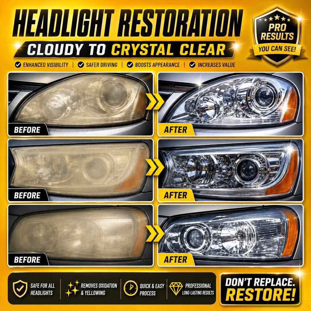 Glod Ride Headlight Coating Agent Restoration Fluid Oxidation Remover Lens Cleaner Refurbisher Quick-Drying Scratch-Resistant Liquid Remove Oxidation Enhance Protection for Car automotive care