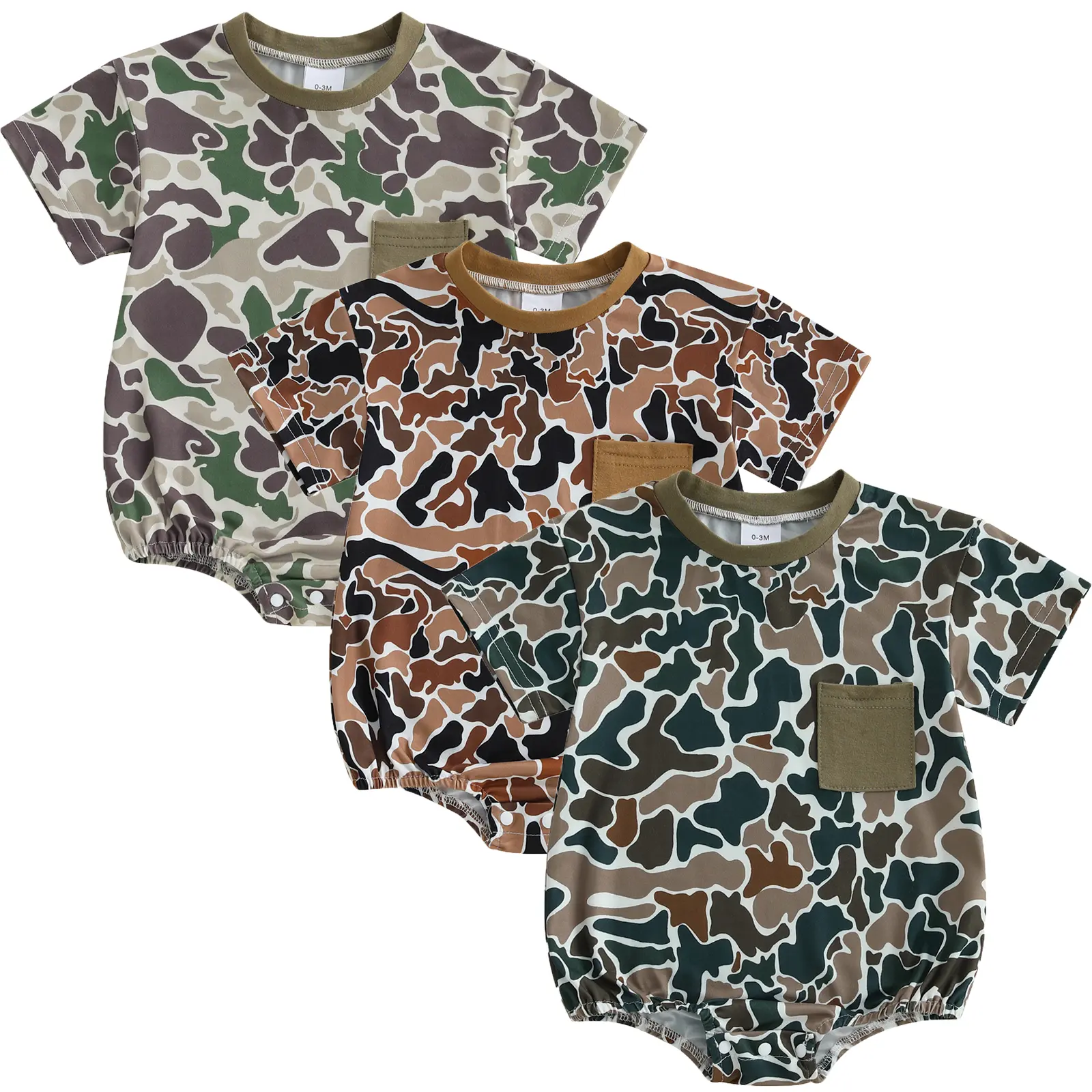 Baby Boy Summer Clothes Infant Camouflage Bubble Romper T Shirt Newborn Short Sleeve Bodysuit Toddler Top Outfits, Baby Boy Stuff, Camo Baby Boy's Bodysuits & One Pieces