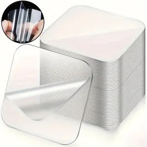 50pcs Ultra-Strong Reusable Nano Adhesive Tape - Strongest Adhesive, Double Sided, Transparent, Waterproof Wall Stickers - Perfect for Household, Hassle-Free, Durable Adhesives