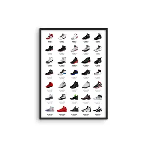 [ UNFRAMED POSTER - SALE UP TO 45% ] Sneaker Evolution Poster, Basketball Shoe Wall Art, Hypebeast Decor Gift