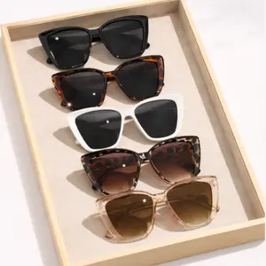 5 Pairs Oversized Square Sunglasses for Women, Trendy Butterfly Shades, UV Protection, Suitable for Outdoor Activities, Clothing Matching, Photos, Vacation