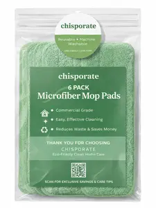 CHISPORATE Reusable Wet Pads Refills Compatible with Swiffer Sweeper Mop, Dry Sweeping Cloths, Microfiber Wet Mopping Cloths for Hardwood Floor Cleaning, 6 Pack (Mop is Not Included)