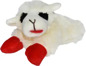 Multipet Lamb Chop Dog Plush Toy - Squeaky Dog Toy for All Dogs - Extra Soft Plush Dog Toy - Stuffed Animal Dog Toy for Cuddling & Playing - Cute Pet Toy (6", Cream)
