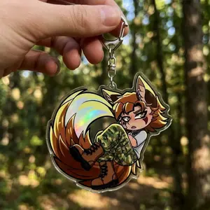 BTD / YKMET Strade Ren Lawrence Epoxy Keychain – Boyfriend to Death Acrylic Charm Fox Chibi Keyring Anime Game Merch