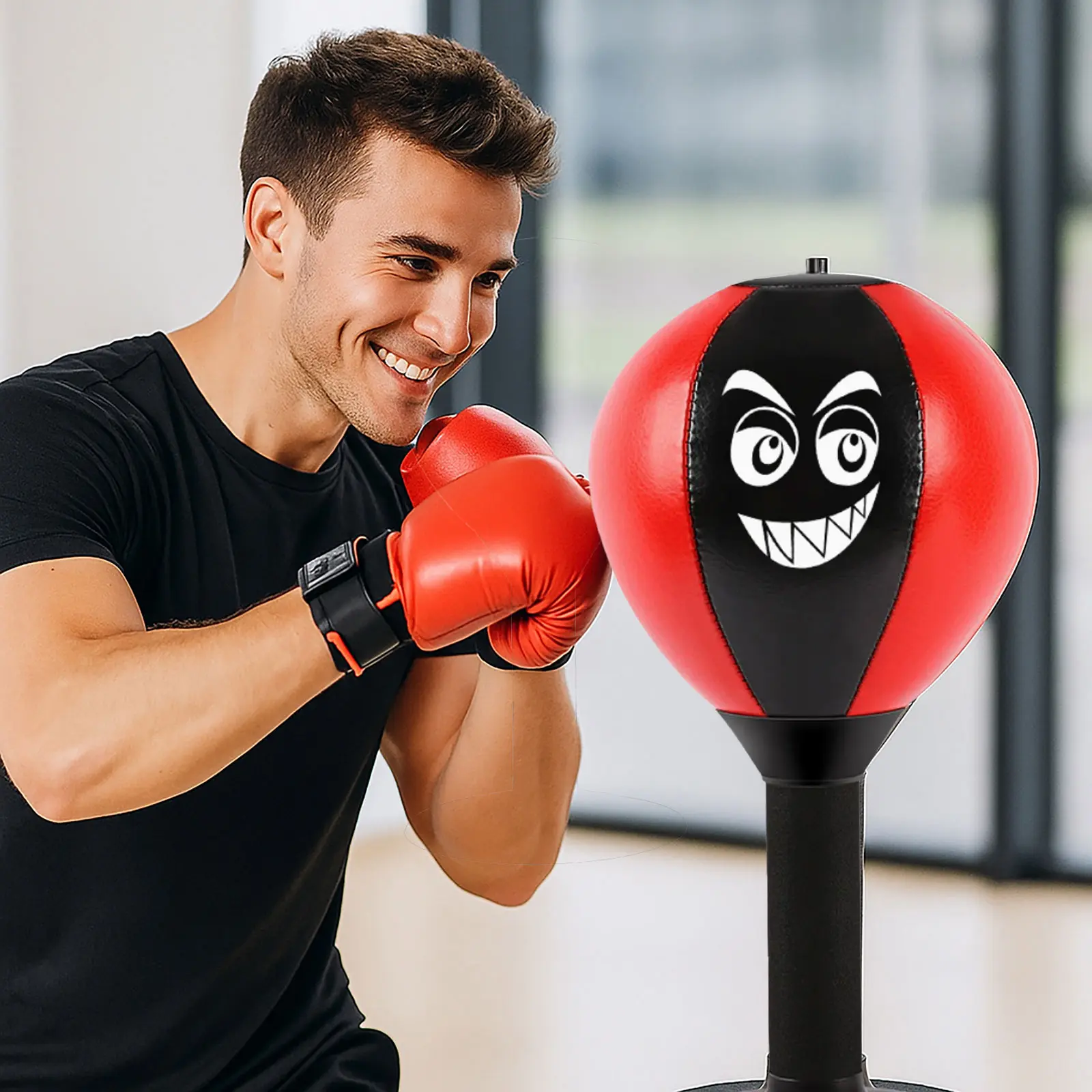 Compact Desk Mounted Boxing Equipment - Suction Cup Desktop Punching Bag for Office Stress Relief, Portable Mini Indoor Boxing Trainer