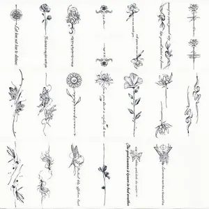 Flower & Butterfly Pattern Temporary Tattoo Sticker, 20 Sheets Waterproof Long Lasting Fake Tattoo Sticker, Body Art Magic Tattoo for Women & Girls, Sticker Tattoos