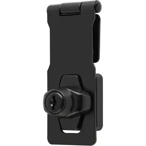 4 Inch Keyed Hasp Lock, Black Safety Packlock Clasp Hasps Latch, Door Hinge Lock with Keys, Keyed Locking Hasps for Cabinet, Closet, Drawer, Barn, Fence, Garage Doors