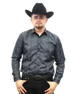 VS300L - FPJS - D-76-3 - Dk. Grey - Vaquero Signature Fashion Printed Shirts