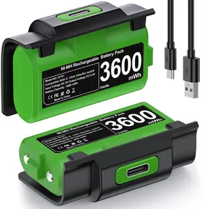 ESYWEN Dual 2*3600mWh Xbox Battery Pack with LED Indicator, 12-Hour Long-Lasting Playtime, Compatible with Xbox One/S/X/Elite and Series S/X