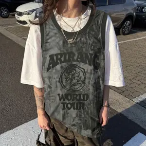 Basketball Mesh Jersey Shirt Men Women, Vintage Number Graphic Tee, Korean Streetwear Oversized Sports Top