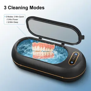 Ultrasonic Jewelry Cleaner,Portable USB Makeup Brush Cleaner，Automatic Makeup Brush Cleaning Tool, Fast & Efficient Deep Cleaning, Portable for Travel & Home Use, 48KHz Ultrasonic Cleaner Machine for Jewelry, Eyeglasses, Rings, Watch Strap, Dentures-Dual