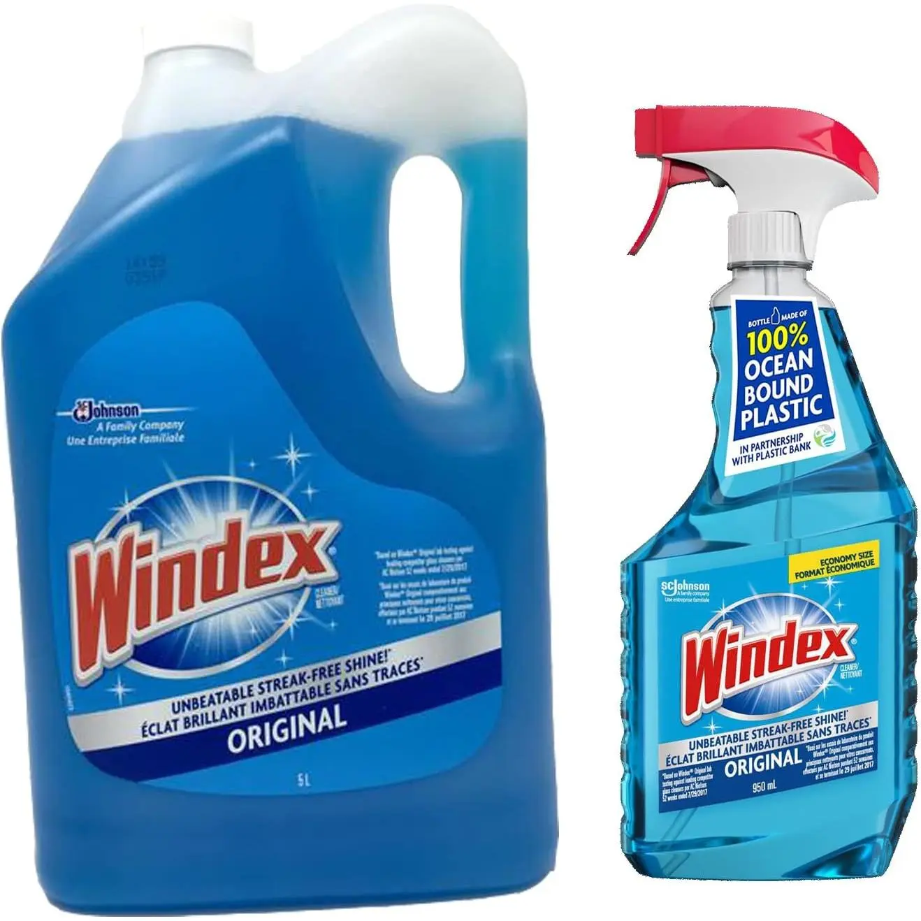 Windex Original Glass Cleaner Set: 5L refill +950 ml Trigger Spray