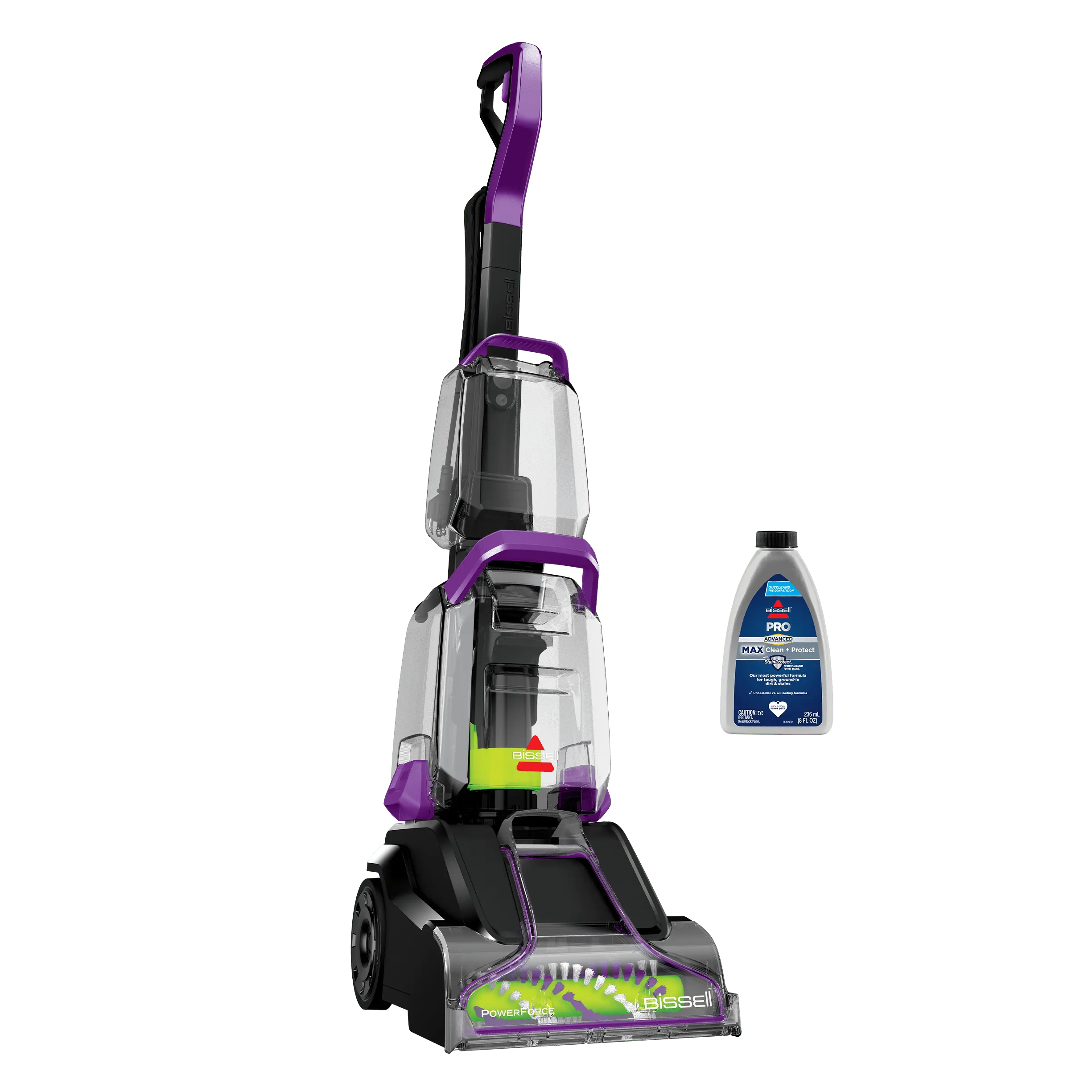 BISSELL PowerForce PowerBrush Upright Deep Cleaner, for Carpet, Compact and Lightweight, Advanced Pro Max Clean + Protect Formula Included, 3938