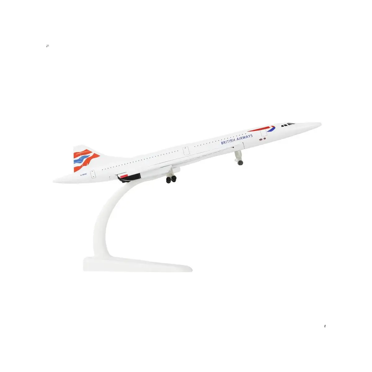 British Airways Concorde 1/300 Scale Diecast Toy Airplane Model Kit, Realistic Painting, 7.87 x 3.15 x 1.18 inches, Display Stand, 12+ Age Rec, Choking Hazard Small Parts, Collectible Decoration Gift (Collectibles/Model Cars)