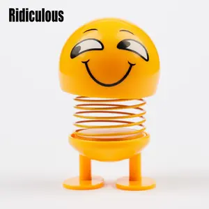1pc Emoji Spring-Loaded Bobblehead Figurine Creative Car Ornament & Decorative Accessory Desk Ornament & Decorative Item Fun Gift for Friends & Classmates Creative Gift Idea for Christmas & Valentine's Day