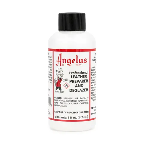 Angelus Leather Preparer and Deglazer 5 oz (5 Fl. Oz. (147 Ml)) - All-Purpose Footwear Cleaning Product, Removes Original Finish, Dirt, Oils, Preps Leather for Dye, Paint, Customizing, Ideal for Sneaker Restoration, Boots, Purses