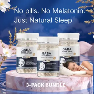 3 Bottles of  Emolax Sleep Capsules – Non-Melatonin Natural Sleep Support – With GABA, Magnesium, L-Theanine, 5-HTP & Botanical Complex – 60 Vegan Capsules