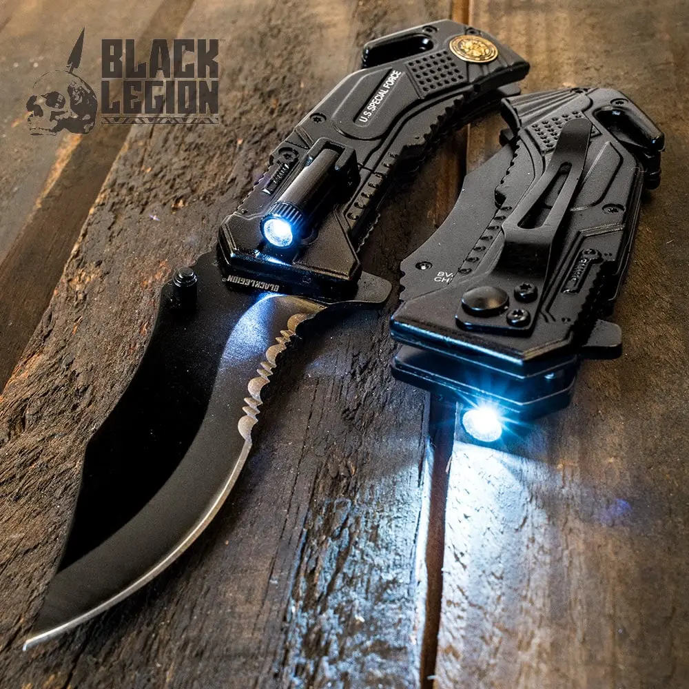 Special Force Pocket Knife with LED Flashlight