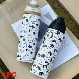 Stainless Steel Insulated Cup, Dual-Layer Thermal Mug, Straight Sipper & Straw, Travel Coffee Water Bottle, Portable, Gift for Outdoor Sports