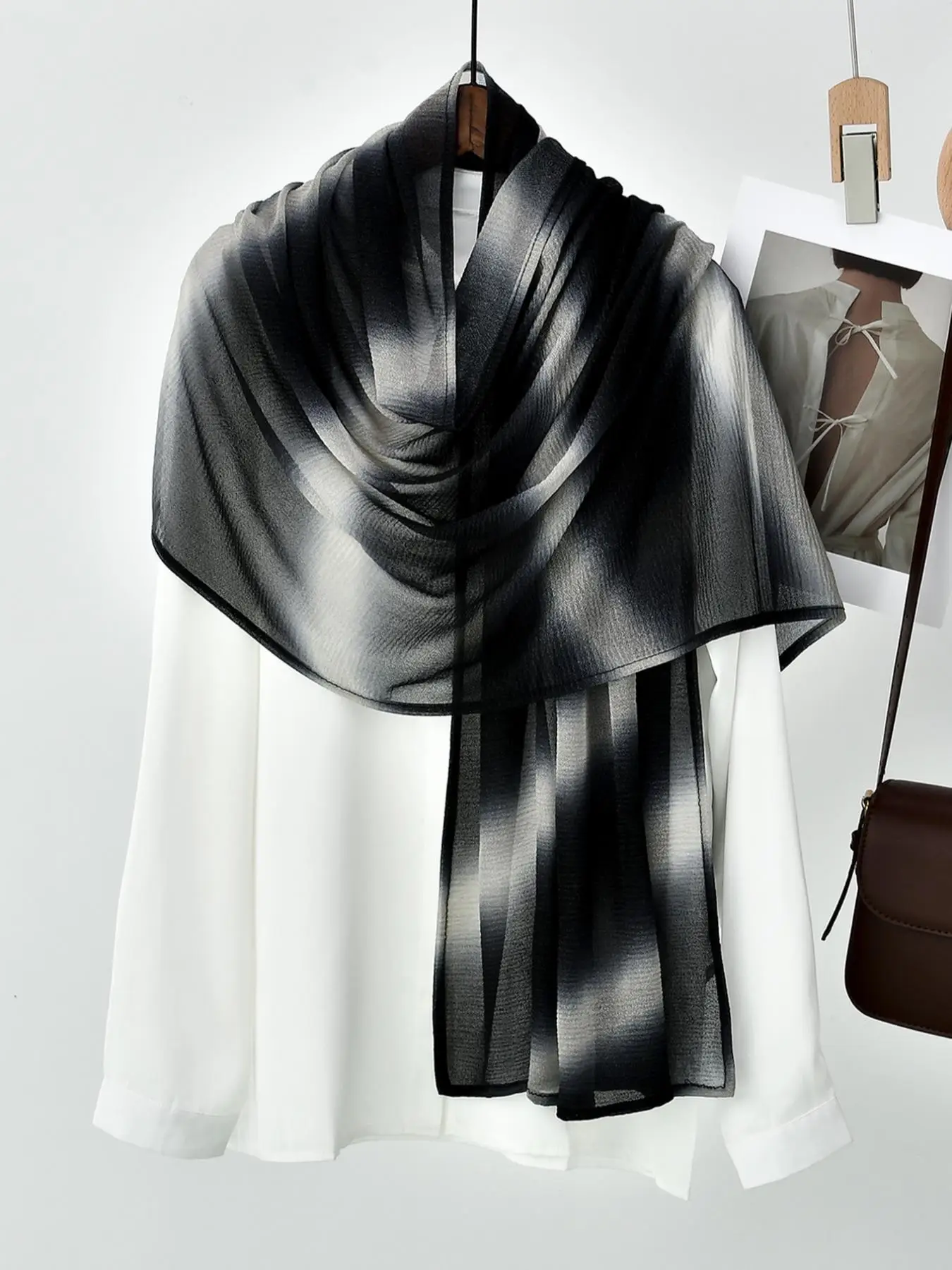 Women's Ombre Print Khimar, Casual Modest Hijabs for Daily Wear, Fashionable Soft Comfortable Hijabs for Women & Girls