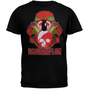 Damageplan Flat Logo T-Shirt Cotton Collar