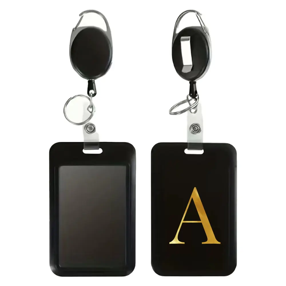 Plastic Card Set with Keychain Clip, Retractable Badge Holder, Dustproof Waterproof Durable ID Badge Holder, Employee Work Badge Protector with Lanyard, Retractable Badge Reel, Id Badge Holders Retractable