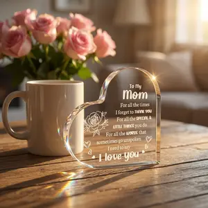 Inspirational Gift for Mom - Heart Acrylic Flower Keepsake