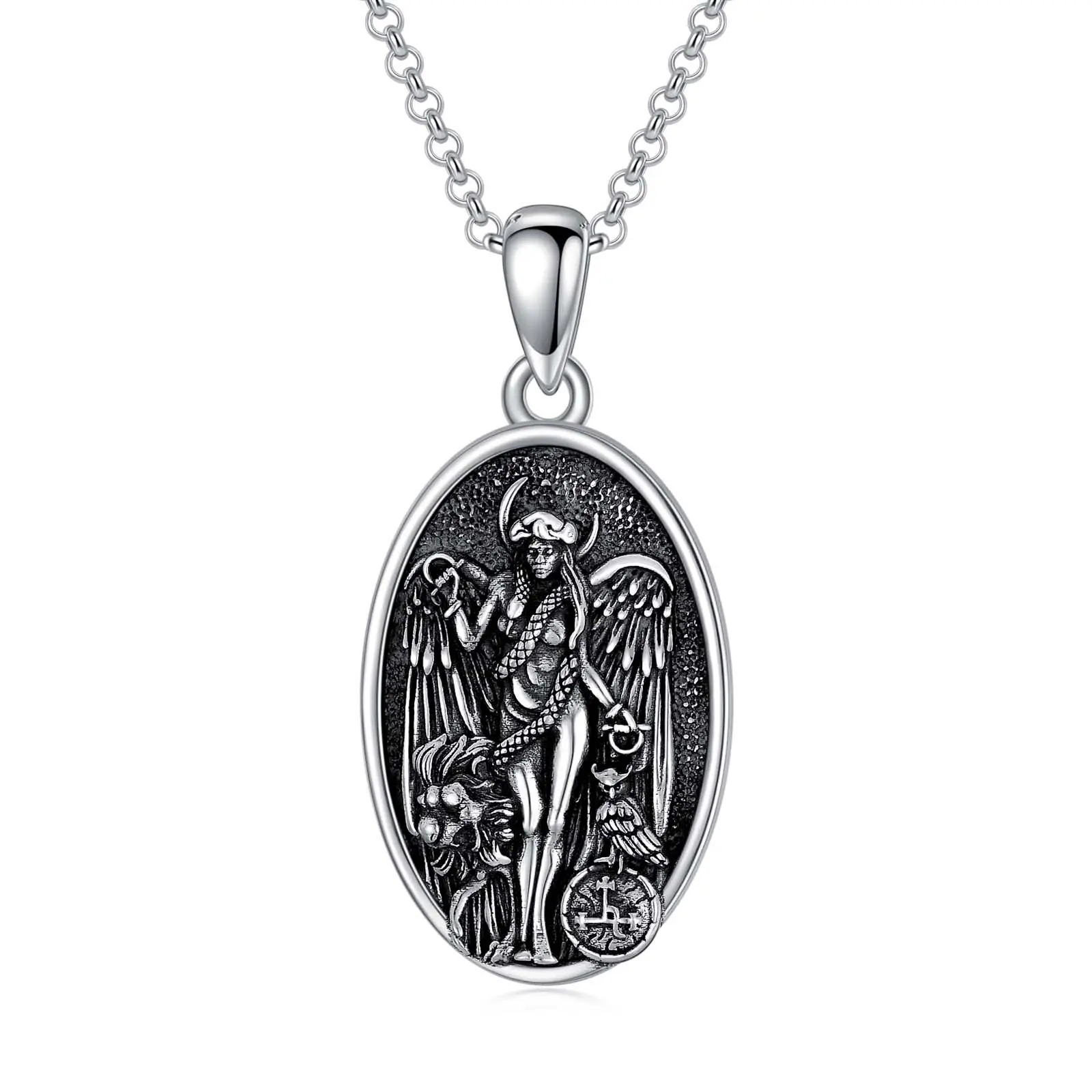 YFN Lilith Necklace 925 Sterling Silver Lilith Sigil Necklace Pagan Witchcraft Jewelry Birthday Mothers Day Gifts for Women