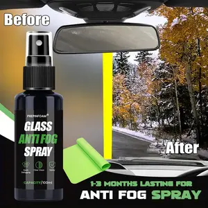 Anti-Fog Spray for Car Windows and Helmets, Long-Lasting Defogger for Windshields, Interior Windows, and Mirrors, Enhances Clarity and Visibility, Car Windshield Cleaner, Car Cleaning Supplies
