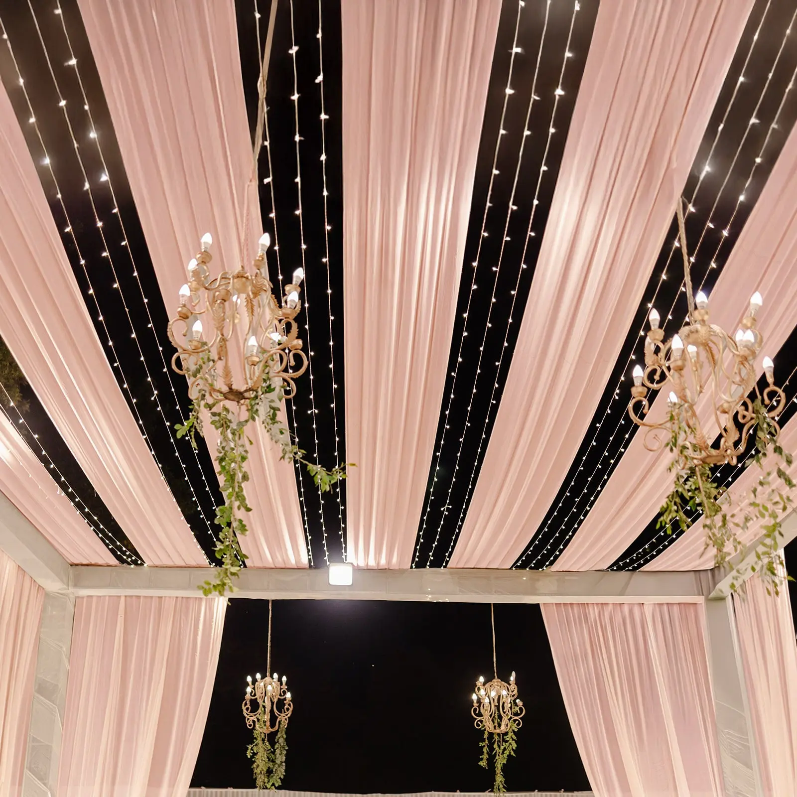 Blush Sheer Backdrop Drape – 5ftx32ft Wedding Arch & Ceiling Decor Panel, Wrinkle Resistant with Soft Shimmer