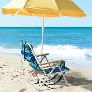 2PCS Portable Backpack Folding Beach Chair for Camping Concert Travel with 4 Position Recline, Headrest & Cup Holder