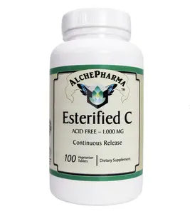AlchePharma Esterified C 1000 mg with Calcium Polyascorbate - Continuous Release Non-Acidic Vitamin C - 100 Veg Tabs