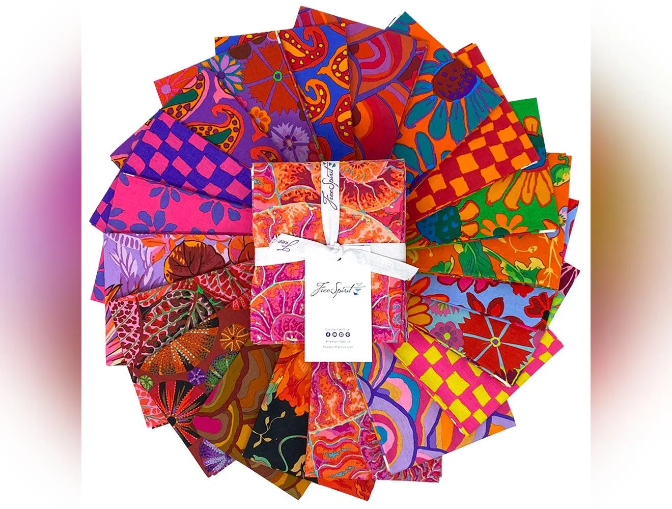 August 2024 | Kaffe Fassett Collective Fat Quarter Bundle - Hot Colorway | 20 pcs